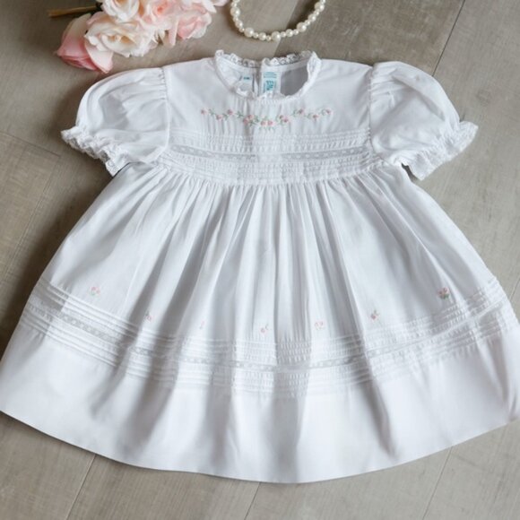 Reserved- White Heirloom Dress Floral Bullions Feltman Brothers Embroidery NWT - Picture 6 of 9